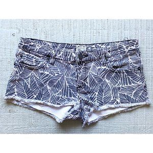 RVCA black and white floral print short